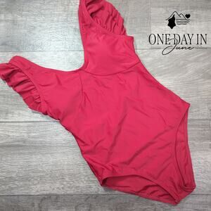 Aleumdr Ruffle Shoulder One Piece Swimsuit Size XL (160)